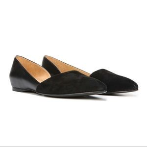 Naturalizer Samantha black suede and leather flats